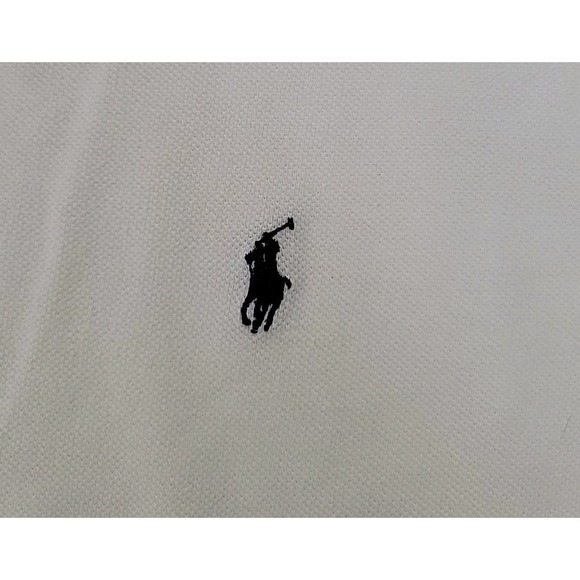 Ralph Lauren Polo‎ Shirt Men's 2XL SOLID White Pony Vintage 90s - Picture 2 of 11